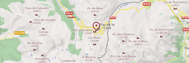 Carte Col d'Envalira - Andorre