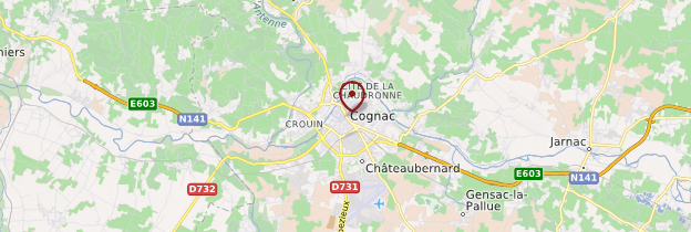 Carte Cognac - Poitou, Charentes