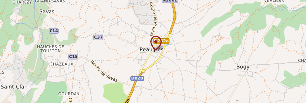 Carte Peaugres - Ardèche, Drôme