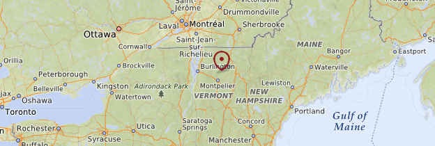 Carte Vermont - États-Unis