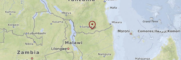 Carte Le Sud - Tanzanie