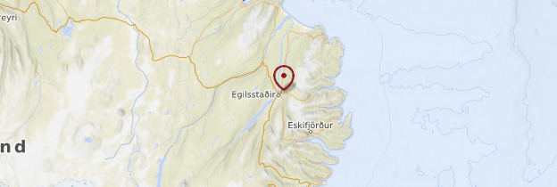 Carte Egilsstadir et les fjords de l'Est - Islande