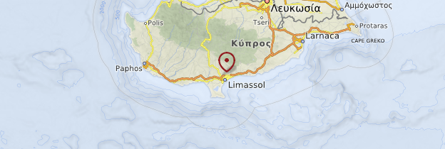 Carte Limassol et la côte Sud - Chypre