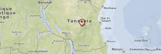 Carte Le centre et les parcs nationaux - Tanzanie