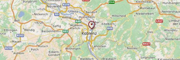 Carte Koblenz (Coblence) - Allemagne
