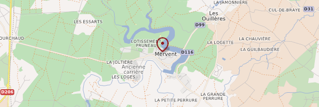 Carte Mervent - Pays de la Loire