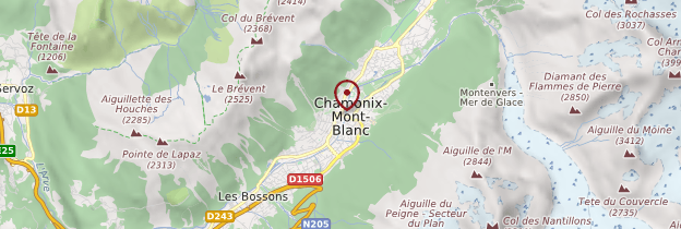Carte Chamonix-Mont-Blanc - Alpes