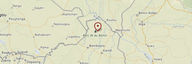 Carte Parc national du W - Niger