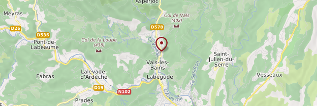 Carte Vals-les-Bains - Ardèche, Drôme
