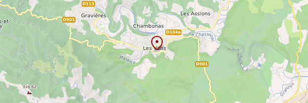 Carte Les Vans - Ardèche, Drôme