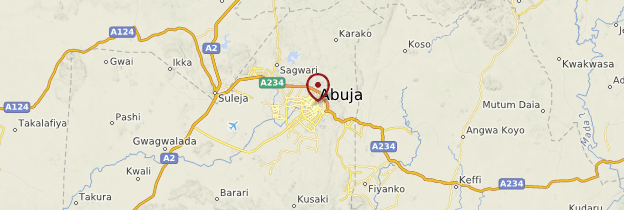 Carte Abuja et ses environs - Nigeria