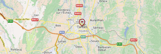 Carte Tarbes - Midi toulousain - Occitanie