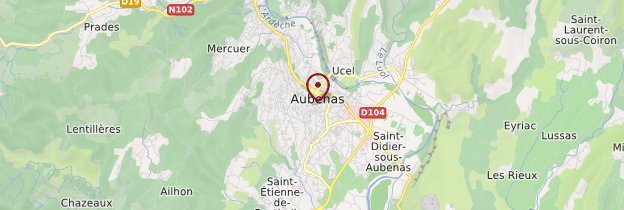 Carte Aubenas - Ardèche, Drôme