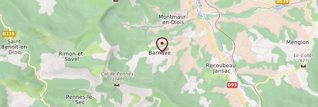 Carte Barnave - Ardèche, Drôme