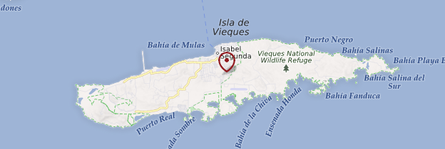 Carte Île de Vieques - Porto Rico