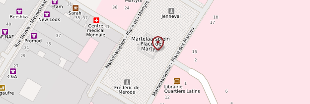 Carte Place des Martyrs - Bruxelles
