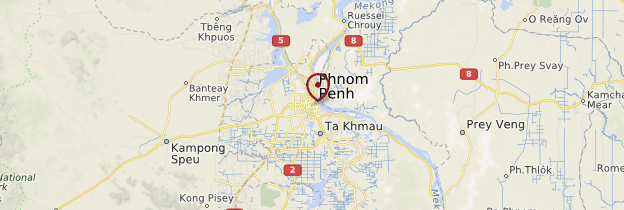 Carte Phnom Penh et ses environs - Cambodge