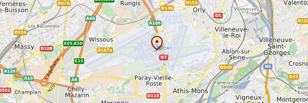 Carte Aéroport de Paris-Orly - Île-de-France