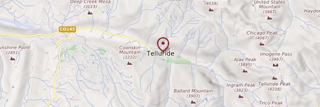 Carte Telluride - Parcs nationaux de l'Ouest américain