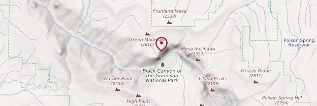 Carte Black Canyon of the Gunnison National Park - Parcs nationaux de l'Ouest américain