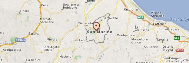 Carte République de San Marino - Italie