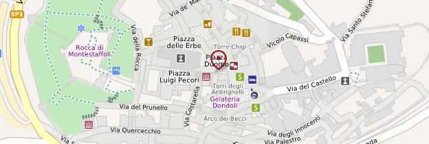 Carte Piazza del Duomo de San Gimignano - Toscane