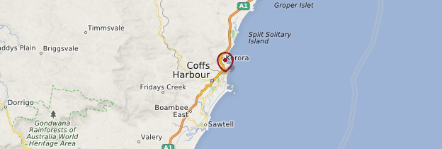 Carte Coffs Harbour - Australie