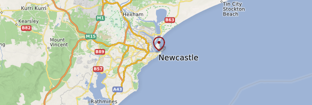 Carte Newcastle - Australie