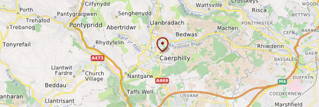 Carte Caerphilly (Caerffili) - Pays de Galles