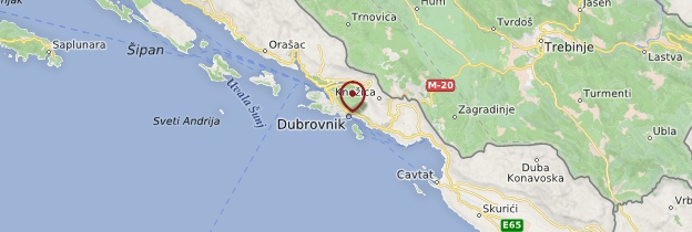 Carte Environs de Dubrovnik - Croatie