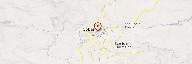 Carte Cobán et ses environs - Guatemala