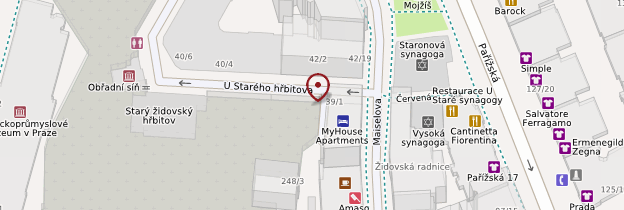 Carte Quartier de Josefov (ville juive) - Prague