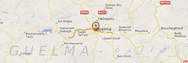 Carte Guelma - Algérie