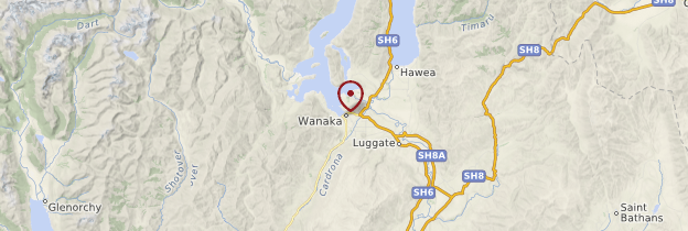 Carte Wanaka - Nouvelle-Zélande
