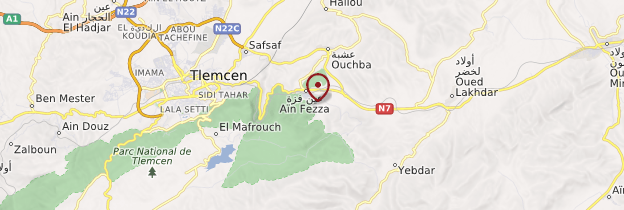 Carte Grottes de Aïn Fezza - Algérie