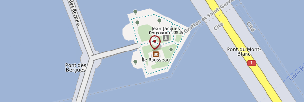 Carte Île Rousseau - Genève
