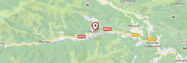 Carte Thueyts - Ardèche, Drôme