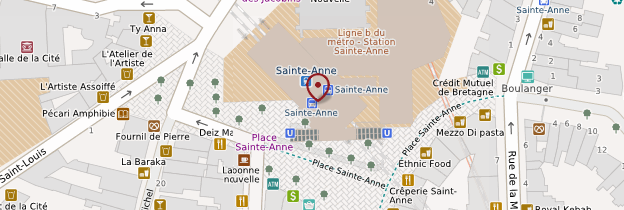 Carte Place Sainte-Anne - Rennes