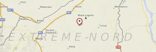 Carte Parc national de Waza - Cameroun