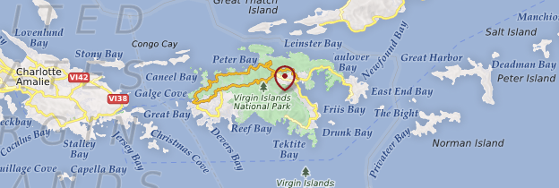 Carte St John - Îles Vierges des États-Unis