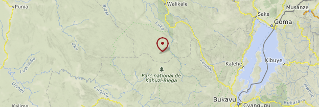 Carte Parc national de Kahuzi-Biega - République démocratique du Congo