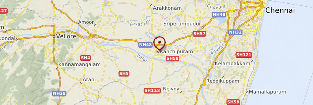 Carte Kanchipuram - Inde