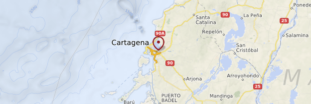 Carte Cartagena de Indias (Carthagène des Indes) - Colombie