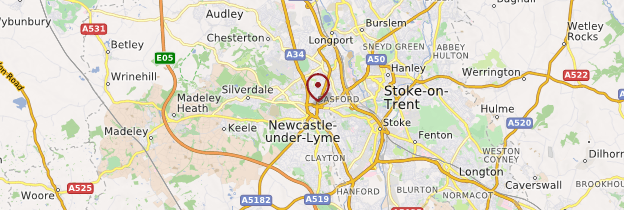 Carte Newcastle-under-Lyme - Angleterre