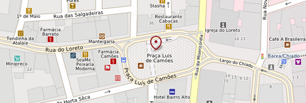 Carte Praça Luis de Camoes (Place Luis de Camoes) - Lisbonne
