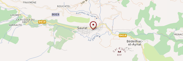 Carte Saurat - Midi toulousain - Occitanie