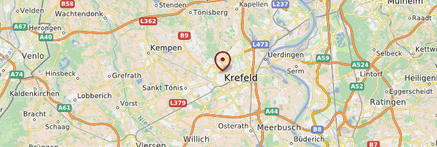 Carte Krefeld - Allemagne