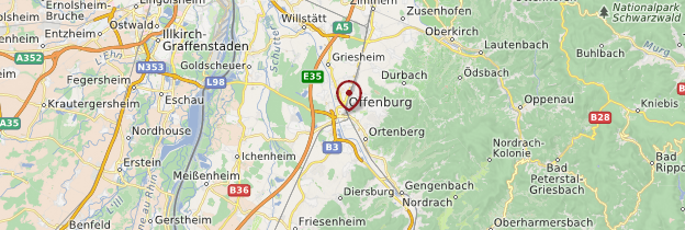 Carte Offenburg - Allemagne