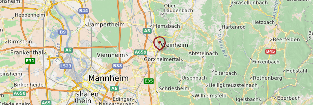Carte Weinheim - Allemagne